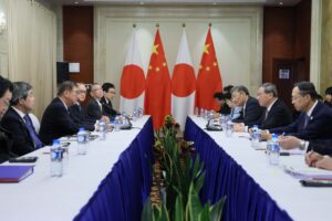 Japanese prime minister Shigeru Ishiba and Chinese premier Li Qiang met in Vientiane, Laos, on 10 October 2024. The Diaoyu/Senkaku Islands dispute remains a key challenge for China-Japan relations. Image from Prime Minister’s Office of Japan website.