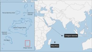 Mauritius and the Chagos Islands. Diego Garcia in the Chagos Islands is in the inset.(Source: Chagos Information Portal.)