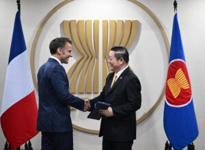 President Emmanuel Macron visited the ASEAN headquarters as part of his regional tour in May 2025, which included stops in Vietnam, Indonesia and Singapore. France can consolidate its bilateral achievements to unlock broader cooperation between Southeast Asia and Europe. Image source: ASEAN Secretariat. President Emmanuel Macron visited the ASEAN headquarters as part of his regional tour in May 2025, which included stops in Vietnam, Indonesia and Singapore. France can consolidate its bilateral achievements to unlock broader cooperation between Southeast Asia and Europe.Image source: ASEAN Secretariat.