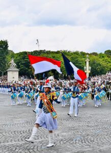 On 14 July 2025, Indonesian President Prabowo Subianto attended the Bastille Day military parade as guest of honour. Indonesia’s contribution of its own contingent to the parade symbolises its deepening ties with France. Image source: BPMI Setpres/Laily Rachev. On 14 July 2025, Indonesian President Prabowo Subianto attended the Bastille Day military parade as guest of honour. Indonesia’s contribution of its own contingent to the parade symbolises its deepening ties with France. Image source: BPMI Setpres/Laily Rachev.