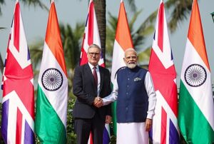 The growing bilateral partnership reflects the United Kingdom’s ambition to strengthen its Indo-Pacific presence and India’s efforts to diversify its strategic ties.Image credit: Prime Minister’s Office of India, via Wikimedia Commons.
